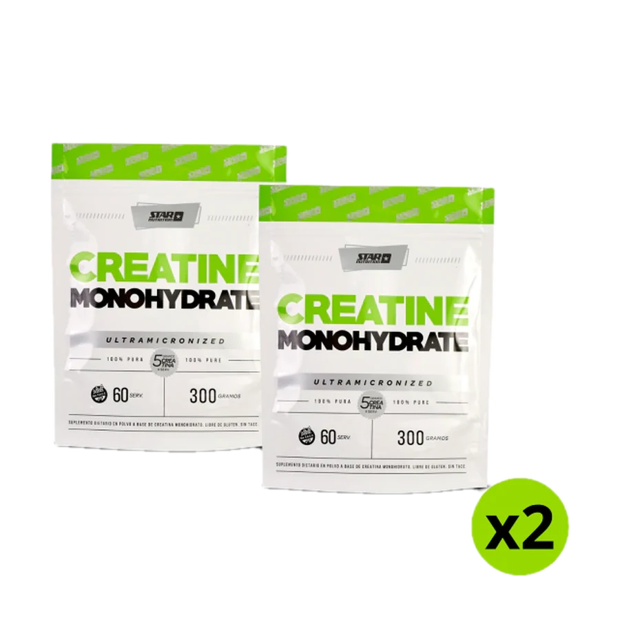 Combo: 2 Unidades de Creatina 300 grs Sin Sabor Monohidratada y Micronizada (sobre)