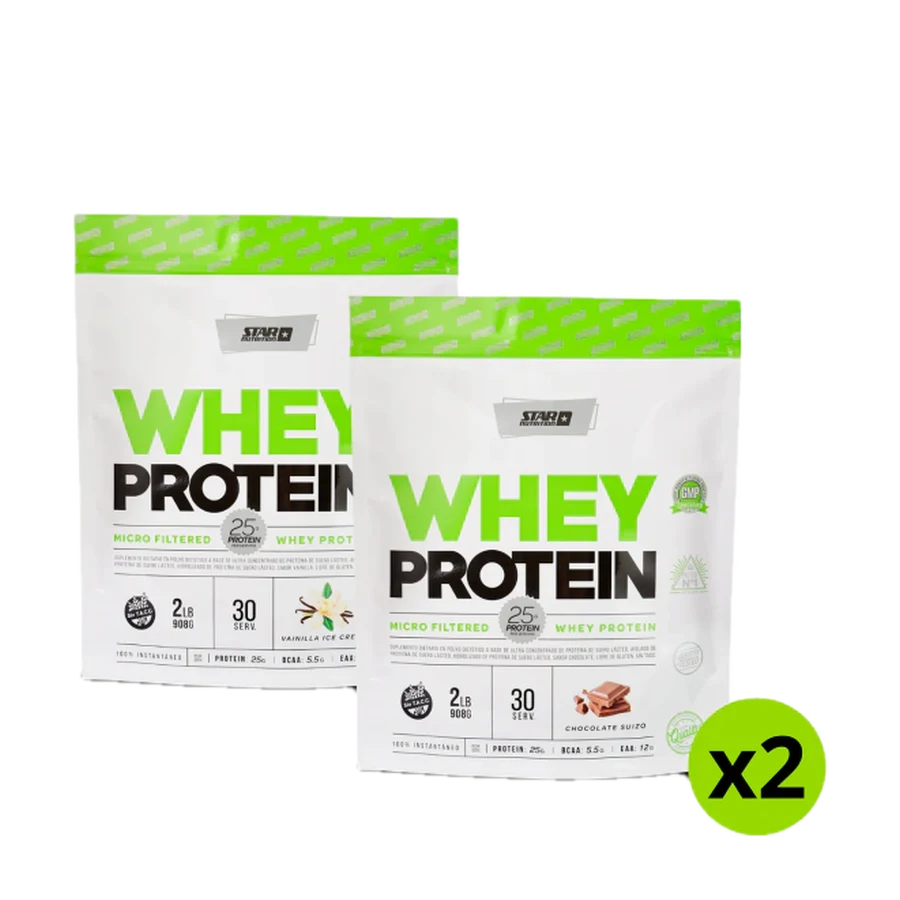 Combo: 2 Unidades de Whey Protein Star Nutrition 2 lbs (Doy Pack)
