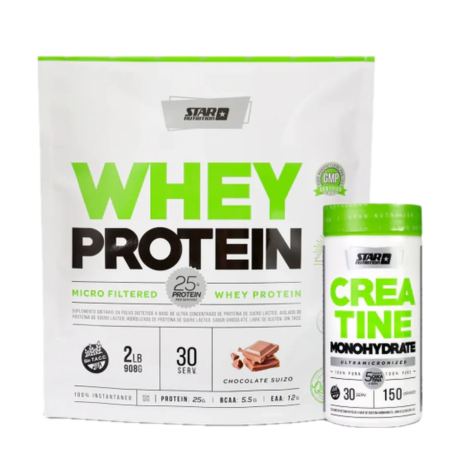 Combo: Whey Protein 2 lbs + Creatina 150 grs