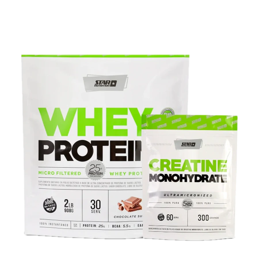 Combo: Whey Protein 2 lbs + Creatina 300 grs (Doy Pack)