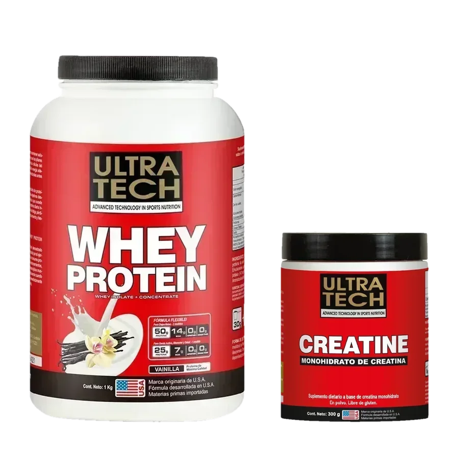 Combo Ultra Tech Fuerza: Whey 2 lb + Creatina 300 g