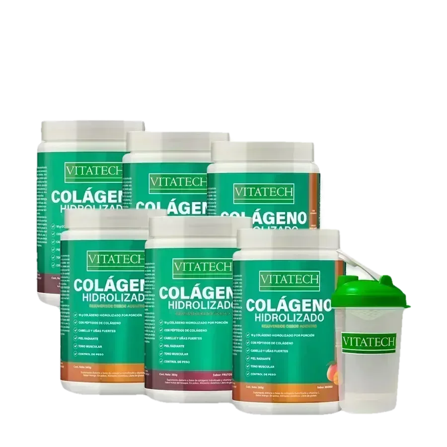 Pack x6 Vitatech Colágeno Hidrolizado Sabores Combinados