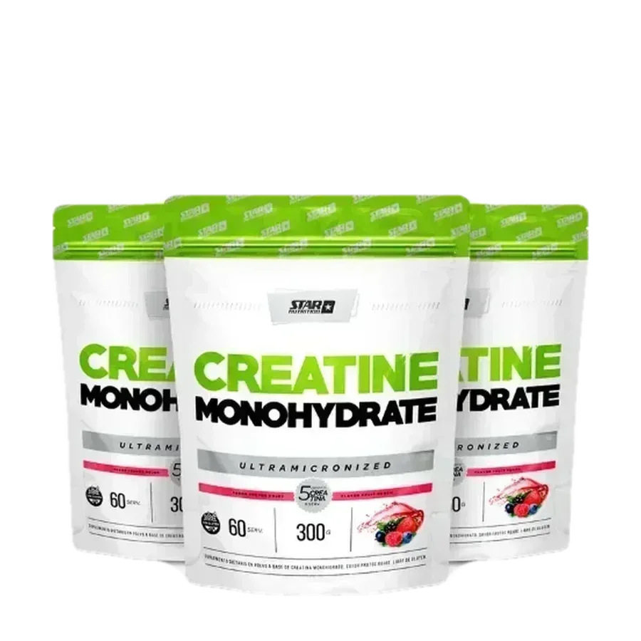 Combo Creatina Doypack Frutos Rojos 300 gramos x3 unidades
