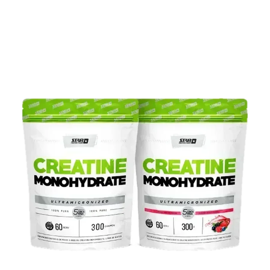 Combo Creatina Doypack x2 unidades - 1 Sin Sabor + 1 Frutos Rojos