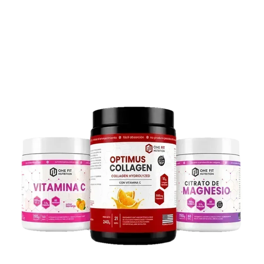 Combo Citrato de magnesio 150 grs + Colágeno Hidrolizado 240 grs + Vitamina C 150 grs