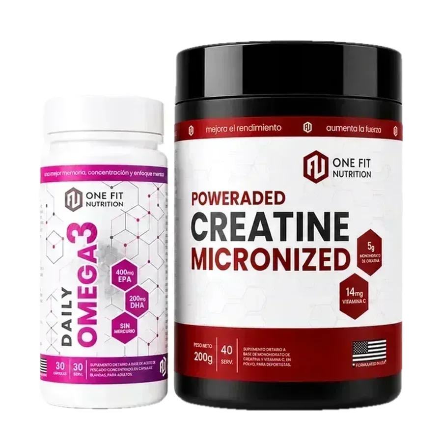 Omega 3 en cápsulas + Creatina 200g One Fit