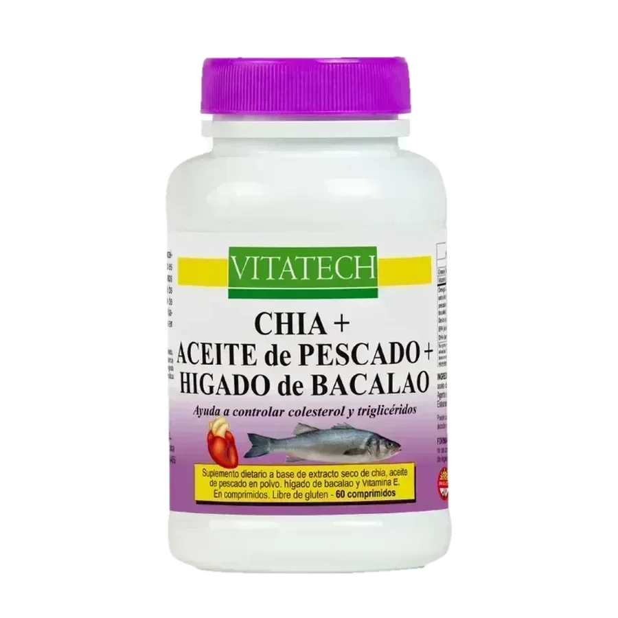 Vitatech Aceite de Pescado + Chía + Hígado de Bacalao x 60 Comp