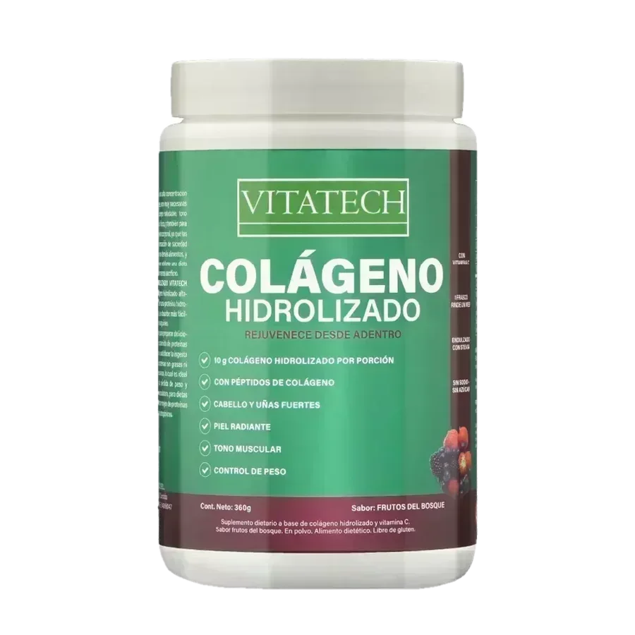 Vitatech Colágeno Hidrolizado x 360 g - Sabor Frutos del Bosque