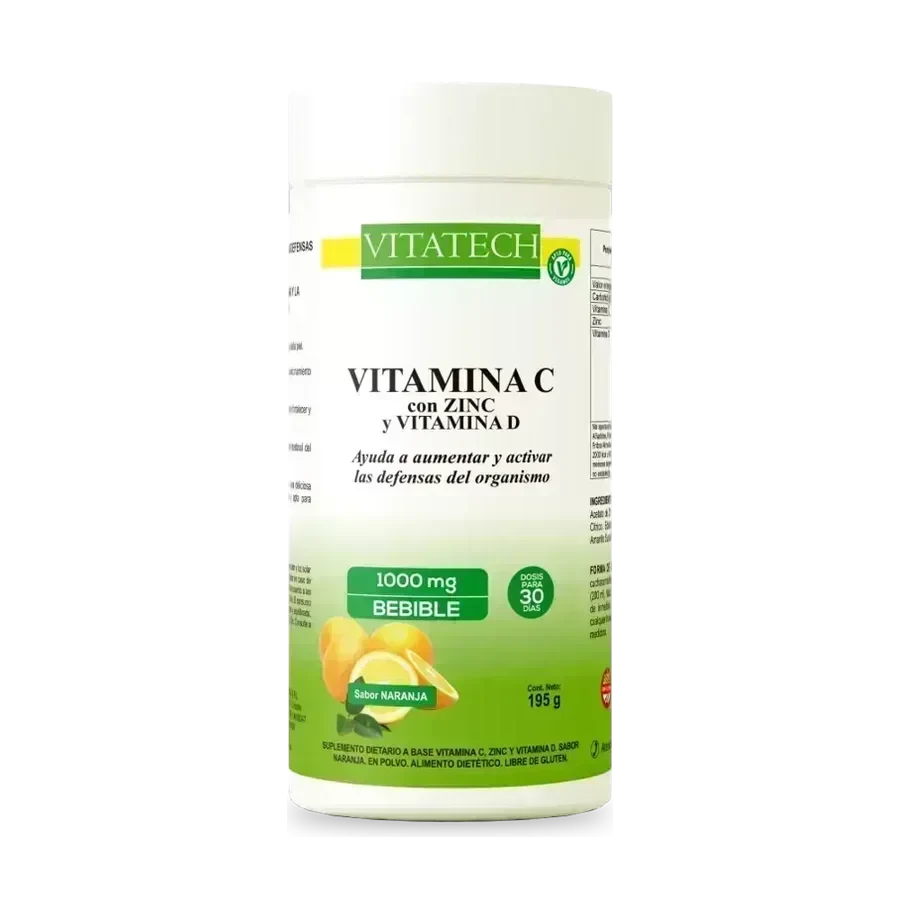 Vitatech Vitamina C 1000 mg en polvo con Zinc y Vitamina D