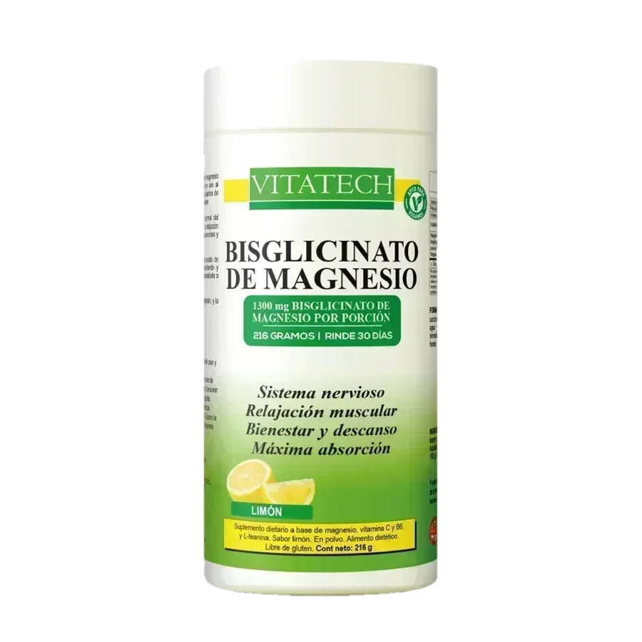 Vitatech Bisglicinato de Magnesio en Polvo Sabor Limón