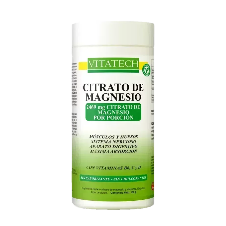 Vitatech Citrato de Magnesio x 180 gr - Sin sabor
