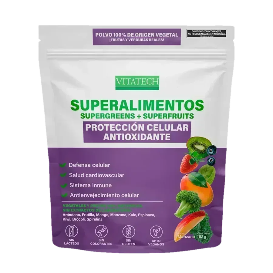 Vitatech Superalimento Protección Celular Antioxidante - Sabor Manzana x 162 g