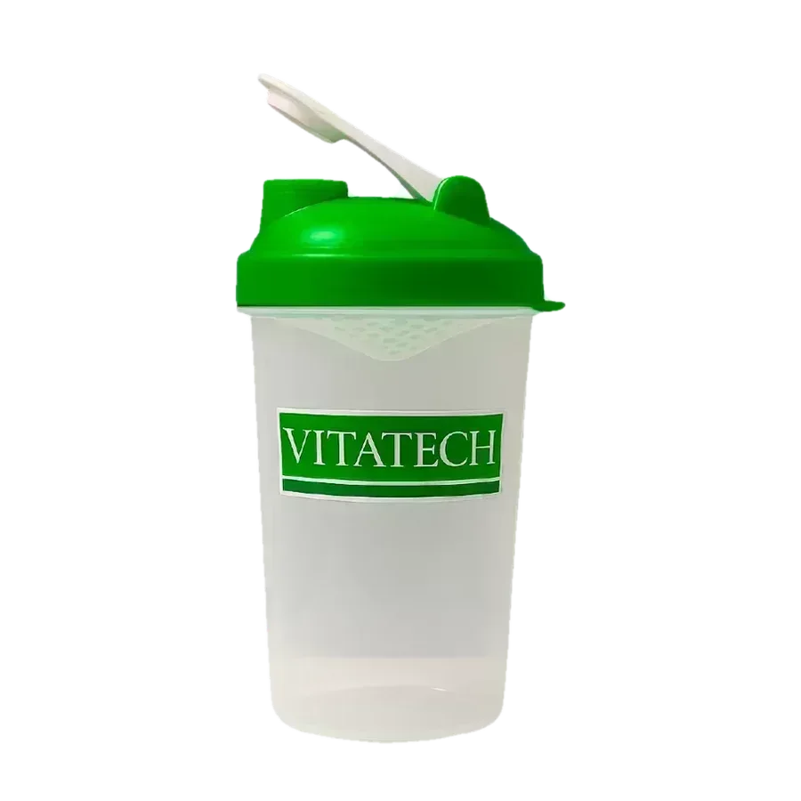 Vitatech Vaso Shaker con tapa a rosca y rejilla anti grumos